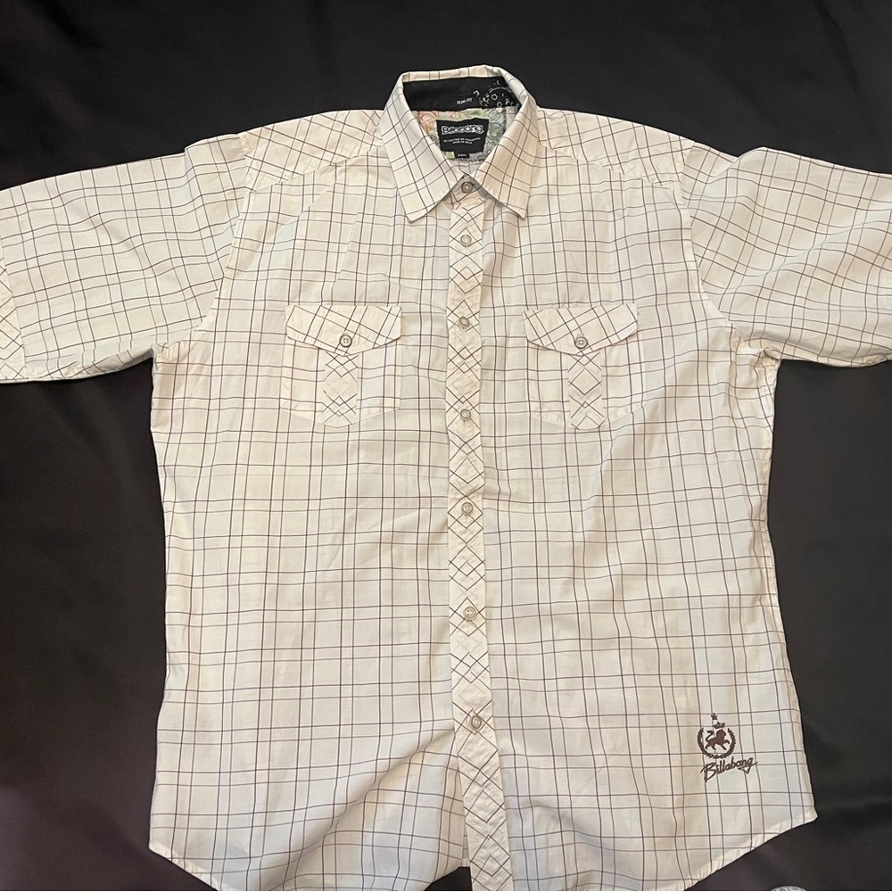 Billabong Shirt Men's XL Button Up Front Adult Mens Male Man Mans Guys